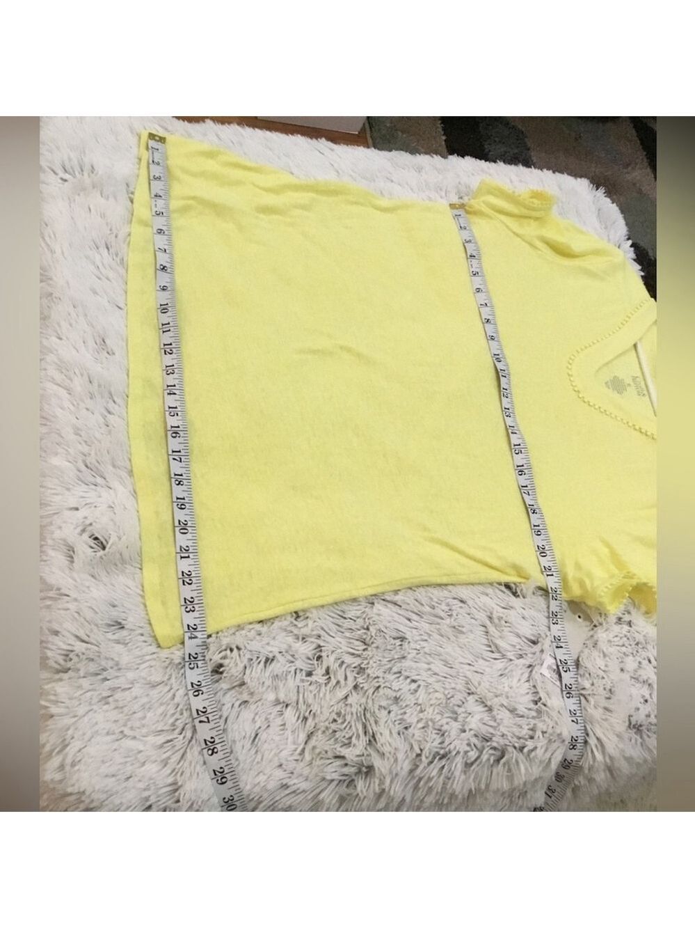 Croft & Barrow bobble trimmed short sleeve tee Womans size XL yellow - Picture 8 of 12